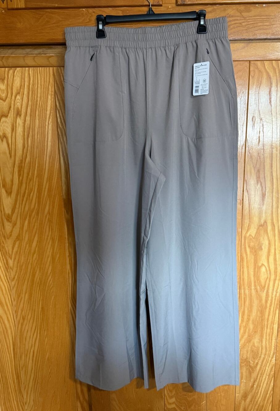 Women's NWT Tan Jockey Stretch Woven Wide Leg Pants, XL